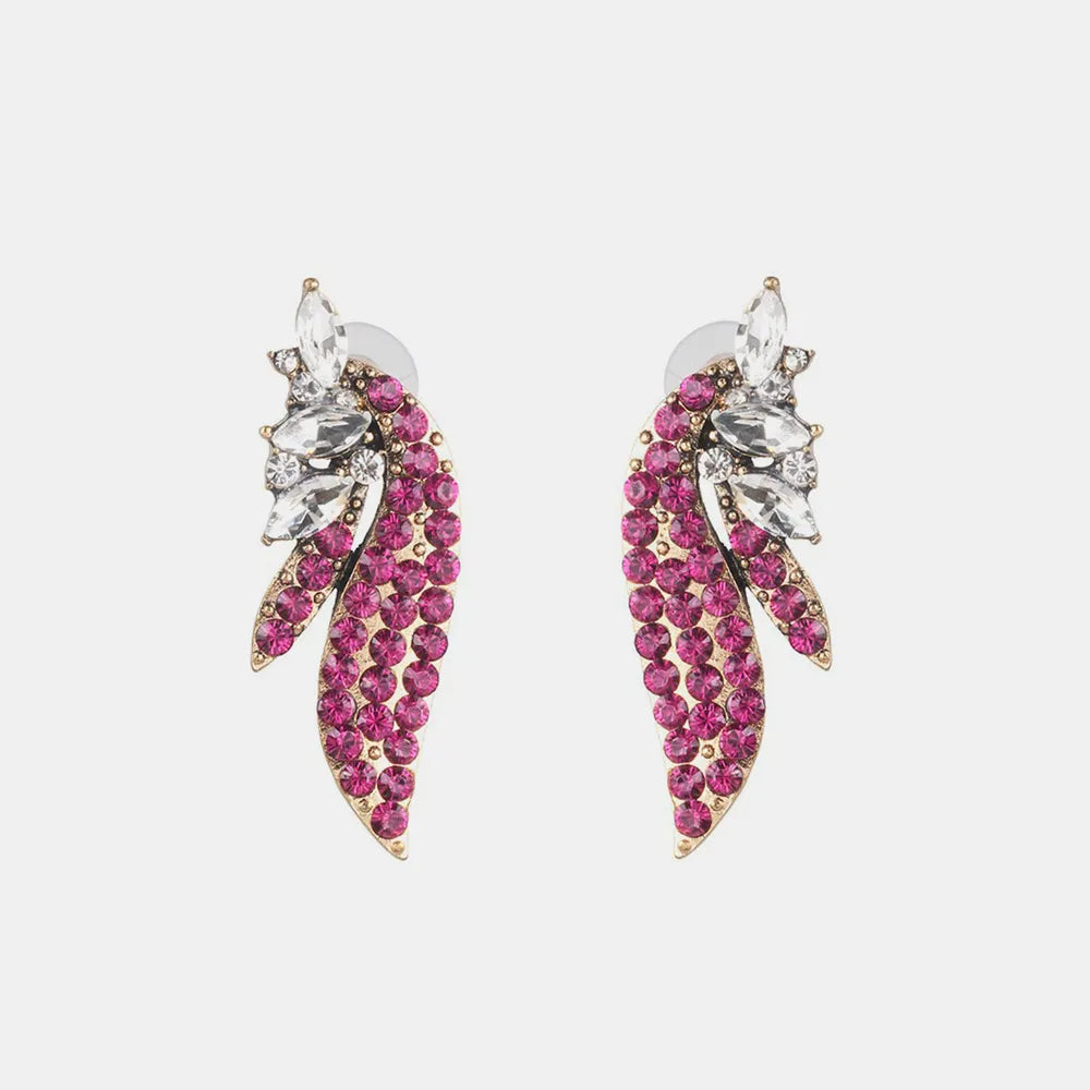 Alloy Glass Stone Stud Earrings - V.I.P Digital Presence