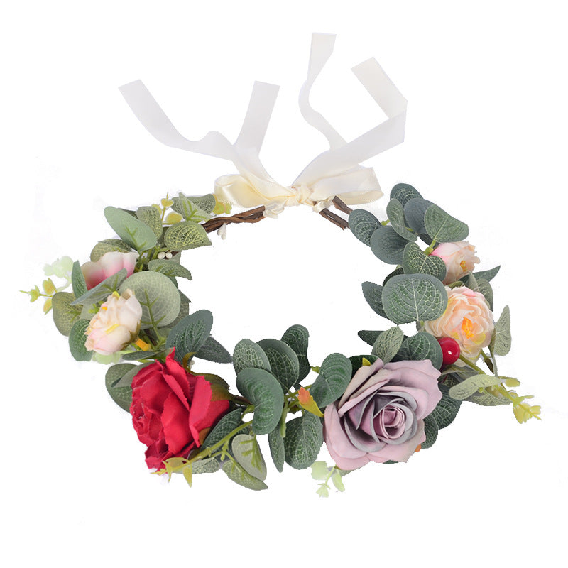 Forest Women's Wreath Fabric Flower Vine Hair Accessories Outdoor Scenic Area Dance Independence Day Wreath Headwear