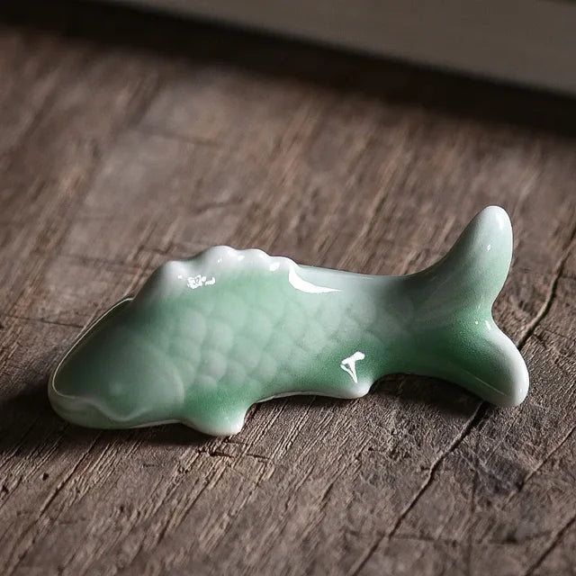 Celadon Koi Pen Holder Multi functional Small Pen Stand Creative Small Pen Stop Pen Mountain Student Desktop Exquisite Ornament - V.I.P Digital Presence