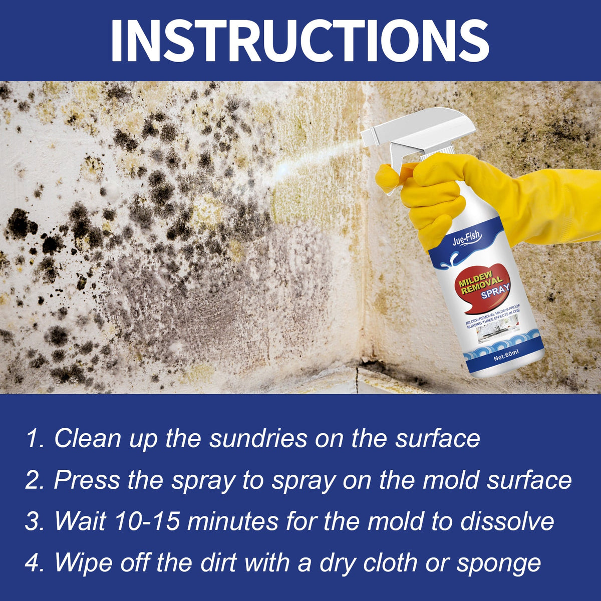 Mildew Remover, Wall Toilet Wash Basin Mildew Removal Spray