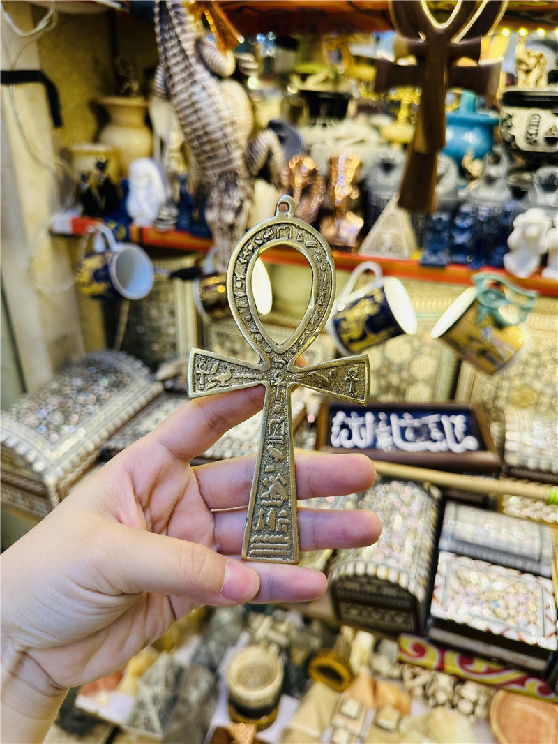 Egyptian copper life key ornament brass Anka life key life talisman hand hammered