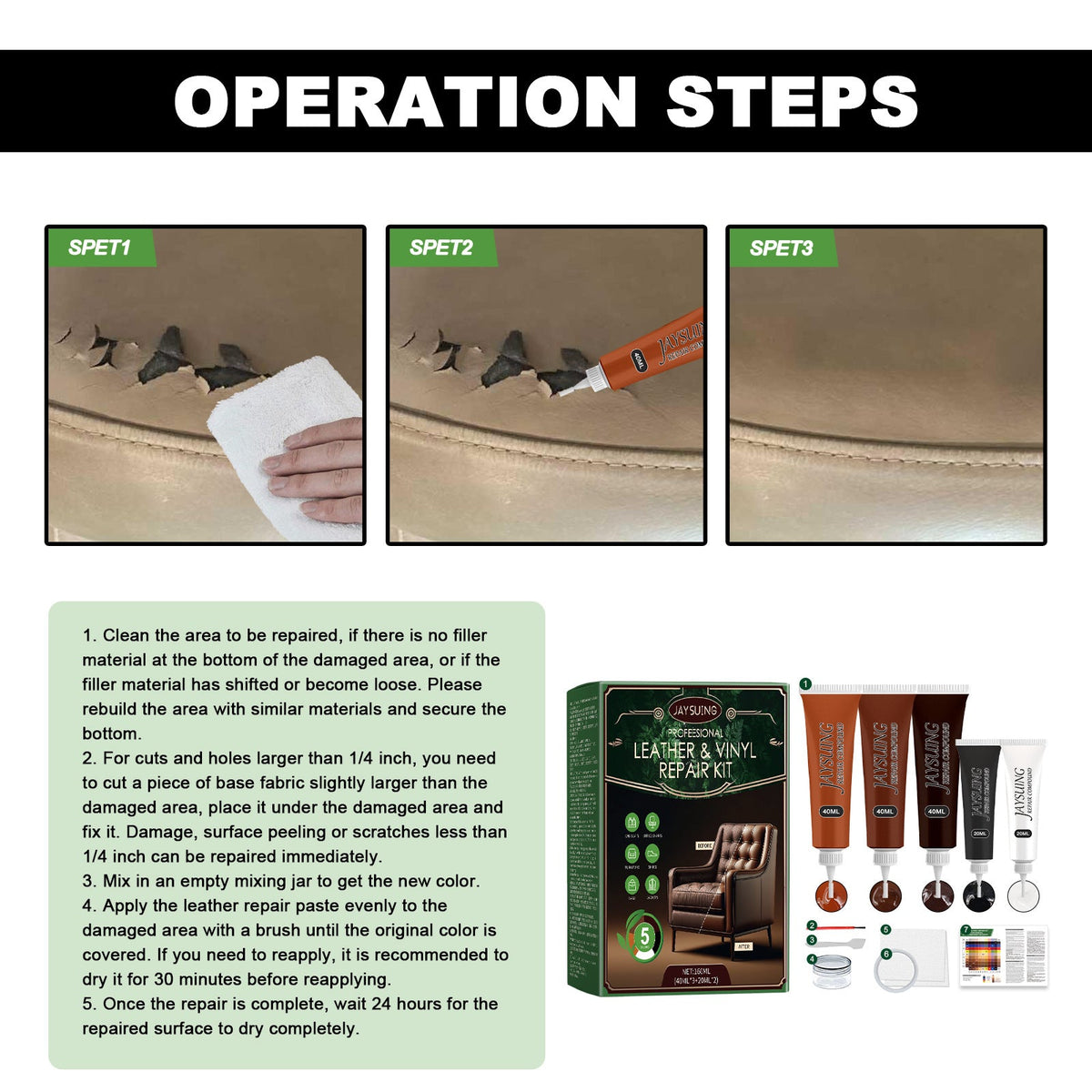 Furniture Leather Restoration Kit, Furniture Sofa Leather Bag Renovation Anti-Cracking Maintenance Care
