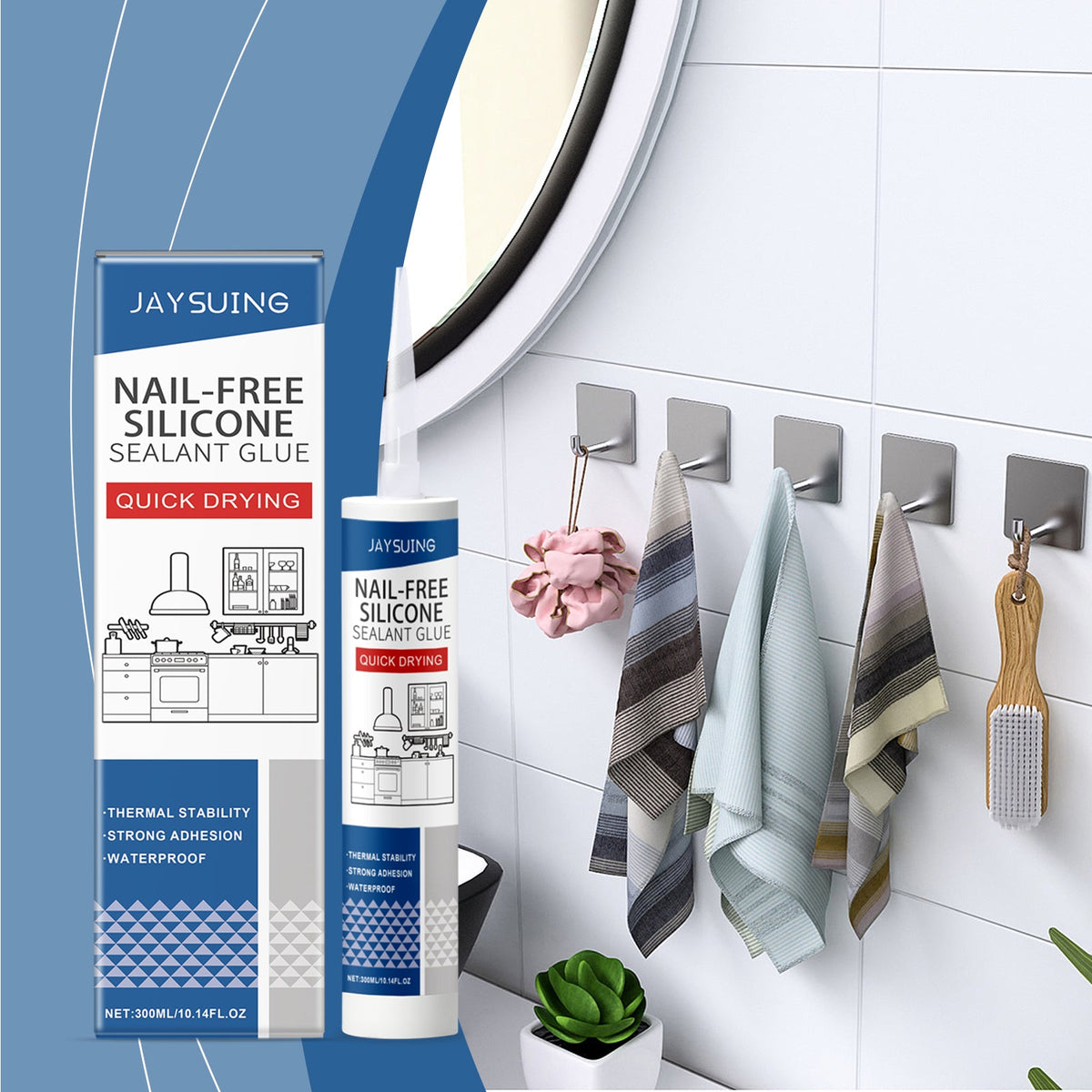 Nail-Free Silicone Sealant Household Wood Cermet Plastic Household Seal Nail-Free Adhesive