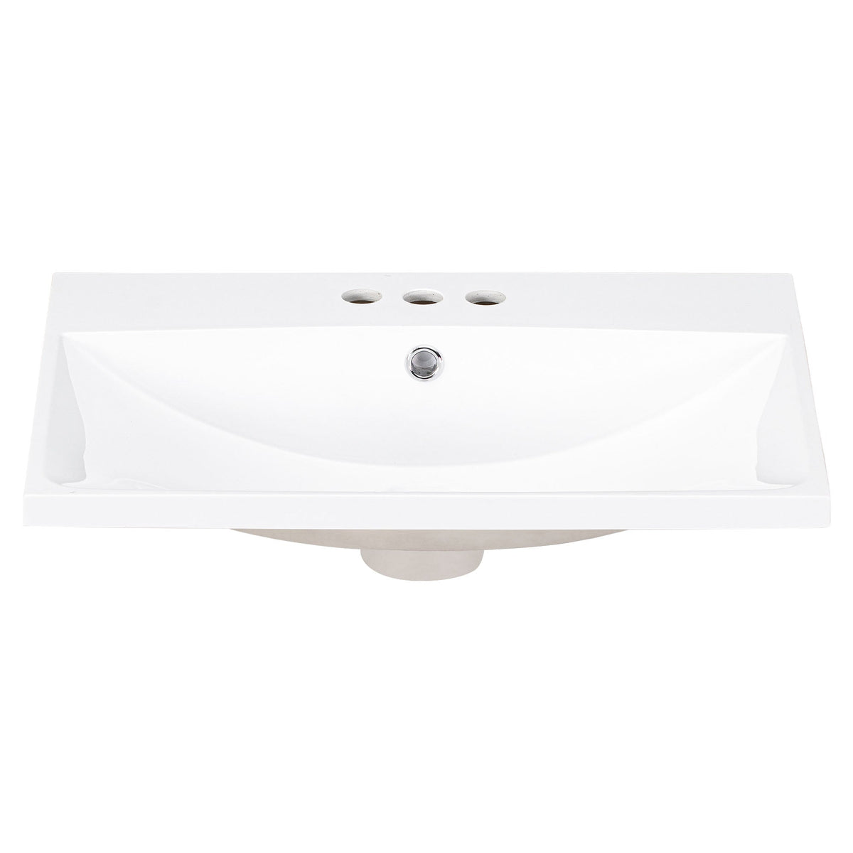 24" Bathroom Vanity Top Only White Basin 3-Faucet Holes  4" Faucet Available Ceramic