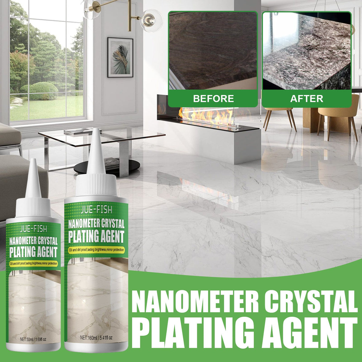 Stone Crystal Plating Agent, Marble Polishing Nano Crystalline Liquid Tile Scratches Repair Brightening Reduction