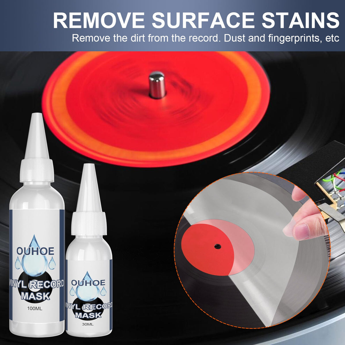 Vinyl Record Cleaner Removes Dirt Track Cleaner Removes Oil Removes Dirt Removes Anti-Static Carbon Fiber