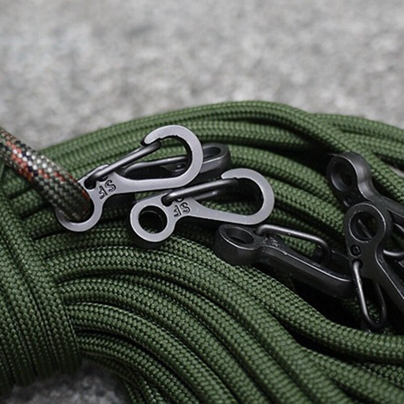 10 Pcs Equipment Survival EDC Paracord Carabiner Snap Mini SF Spring Clip Camping Hiking Hook Backpack Tactical Buckle Clip