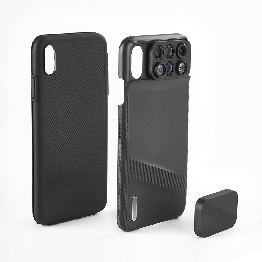Camera Lens Phone Case for iPhone XR XS Max Fisheye Wide Angle Macro Lens Phone Cover Mobile Phone Lensese Case Full Coverage