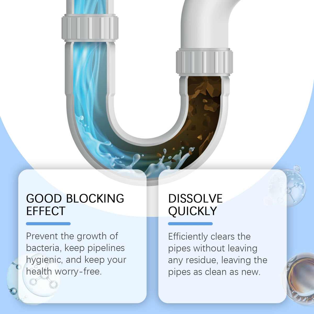 Pipe Dredge Cleaning Agent, Kitchen Toilet Sewer Clogged Dredge Drainage Pipe Clean And Decontaminate