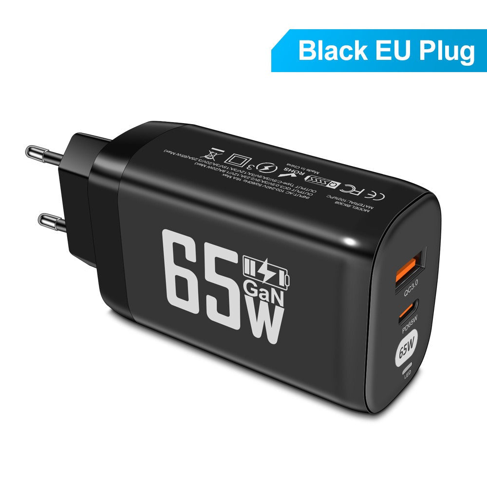 Computer laptop adapter GaN GaN PD65W fast charging head QC3.0 charger - V.I.P Digital Presence