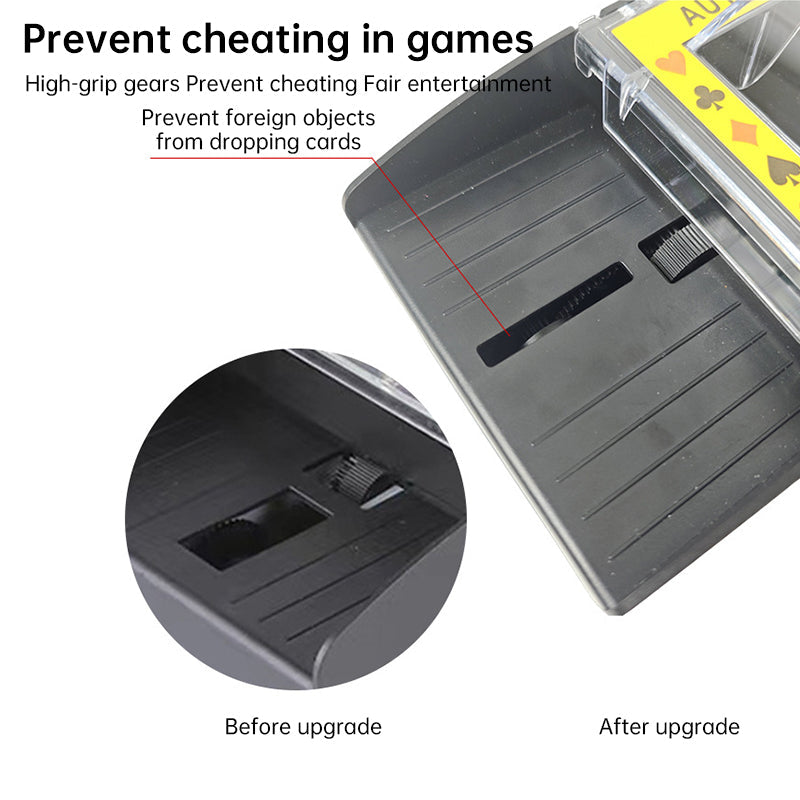 3 - sec Silent ABS Card Shuffler for Games , silent, made of ABS. For poker, board and family games.