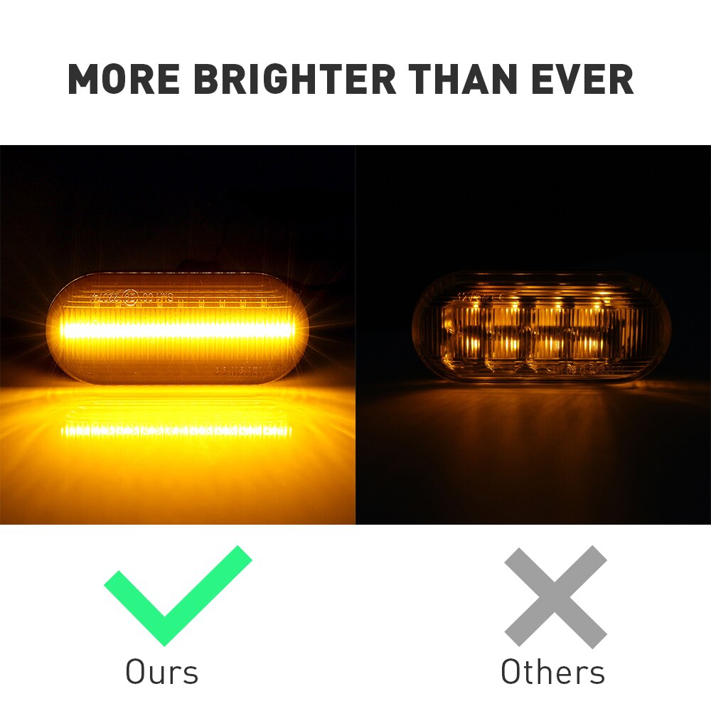 2pieces Led Dynamic Side Marker Turn Signal Light For Volkswagen VW Bora Golf 3 4 Passat 3BG Polo SB6 SEAT Ibiza Leon Skoda Ford