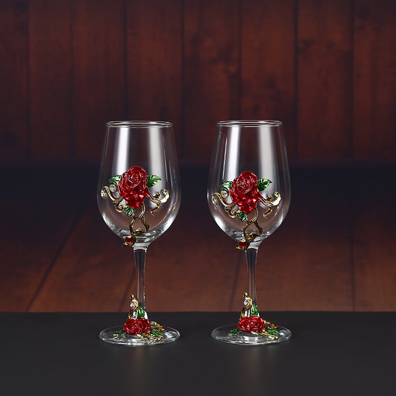 Household enamel crystal glass red wine glass goblet decanter