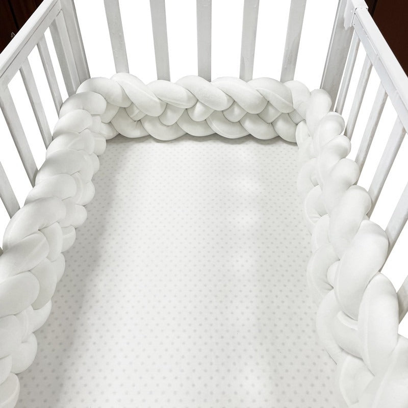 Woven baby bed surround anti-collision strip four strand Fried Dough Twists braid wrapped around the bed surround ins baby child - V.I.P Digital Presence