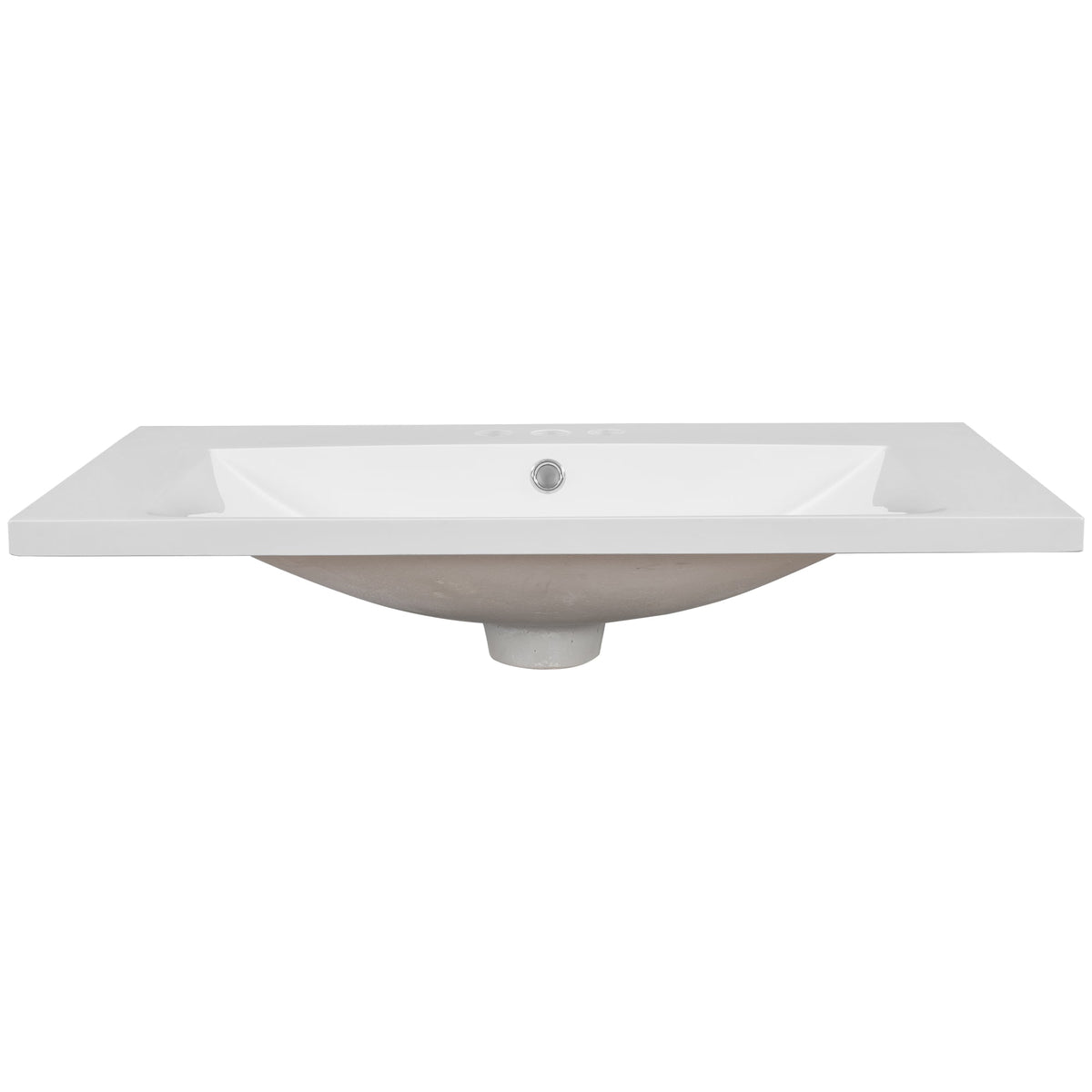 30" Single Bathroom Vanity Top with White Basin  3-Faucet Holes  Ceramic White