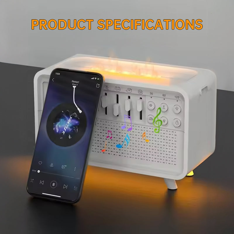 8 - Adjustable - White - Noise Air Aroma Diffuser Humidifier with Night Light and Bluetooth Speaker