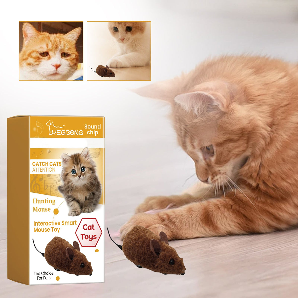 Interactive Smart Mouse Toy, Cats And Dogs Like A Mouse Sound Relief Plush Toy