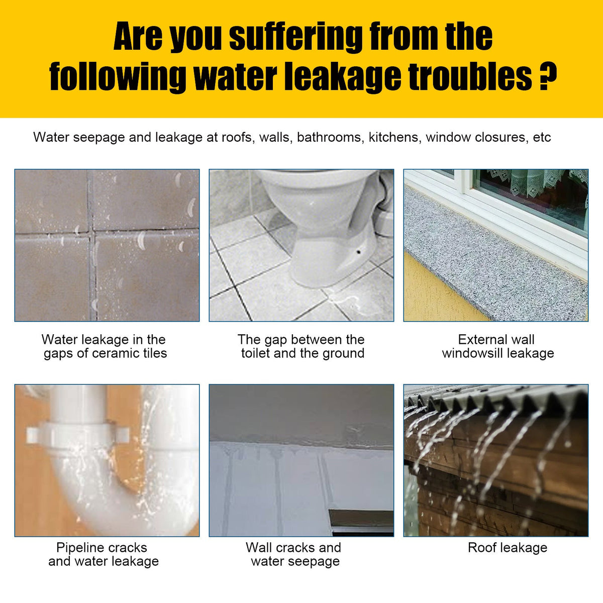 Waterproof Sealant Bathroom Kitchen Exterior Wall Water Leakage Repair Free Brick Leak Repair Home Improvement Paint Agent