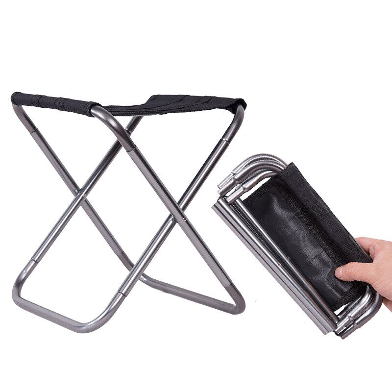 25*22.5*27cm Outdoor Aluminum Folding Stool Chair Small Fishing Stool Chair Portable Camping Outdoor Fishing Chair Fishing Tool - V.I.P Digital Presence