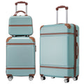 Hardshell Luggage Sets 3 Pieces 20"+24" Luggages and Cosmetic Case Spinner Suitcase with TSA Lock Lightweight,Green - V.I.P Digital Presence