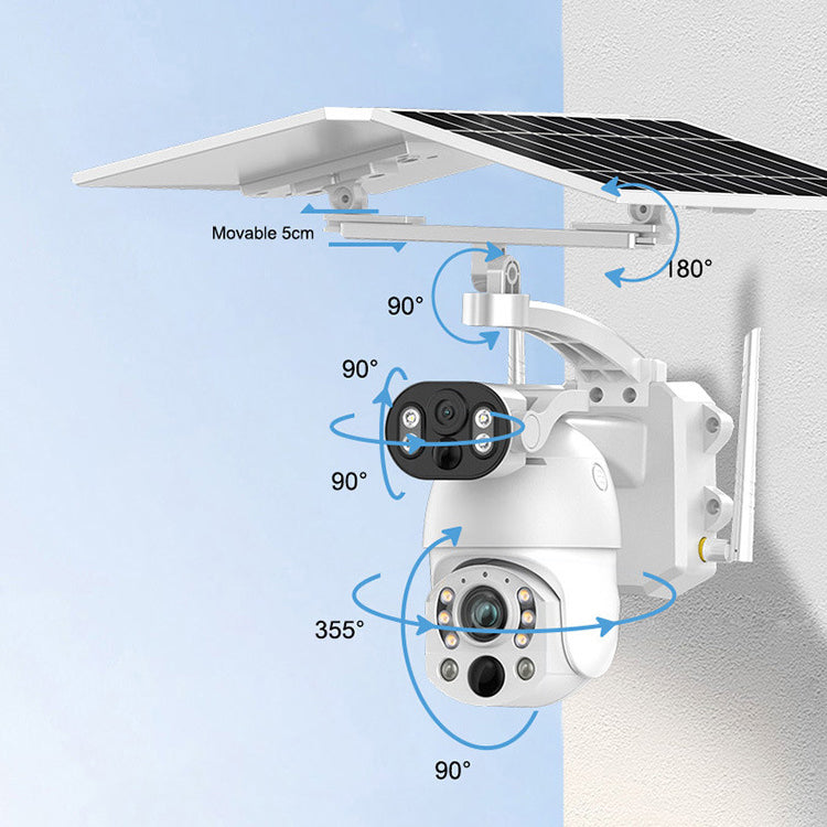 Outdoor solar monitoring camera dual lens wireless wifi remote night vision high-definition monitor