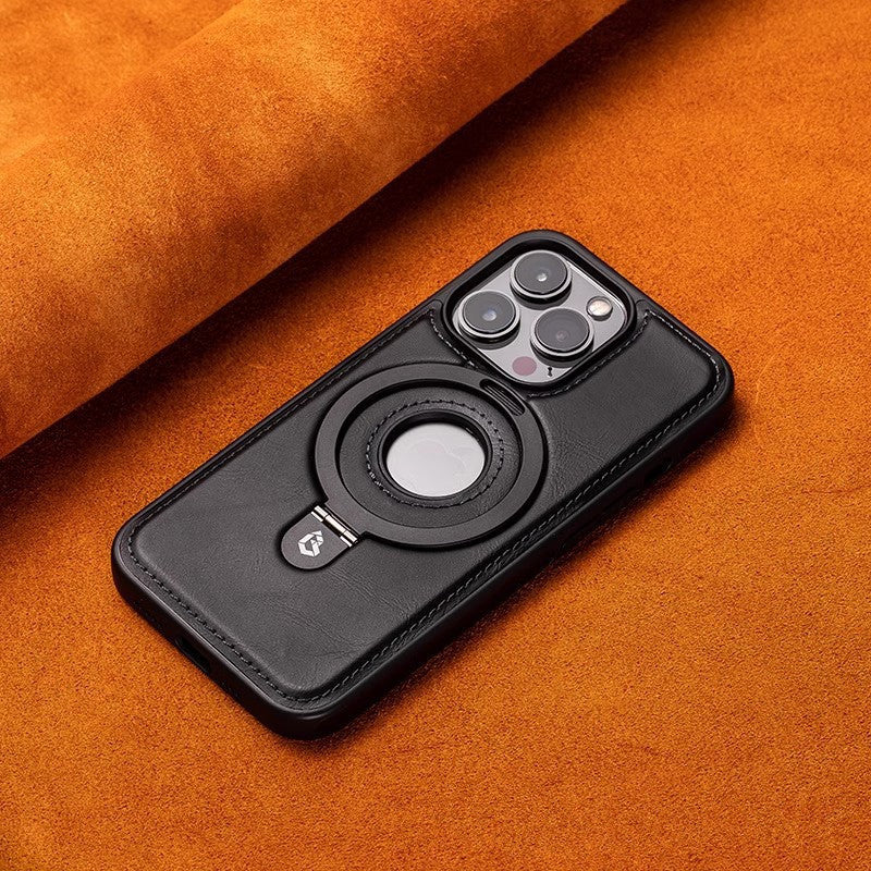 Suitable for Apple 16Promax phone case leather magnetic bracket iPhone 15 anti drop protective case - V.I.P Digital Presence
