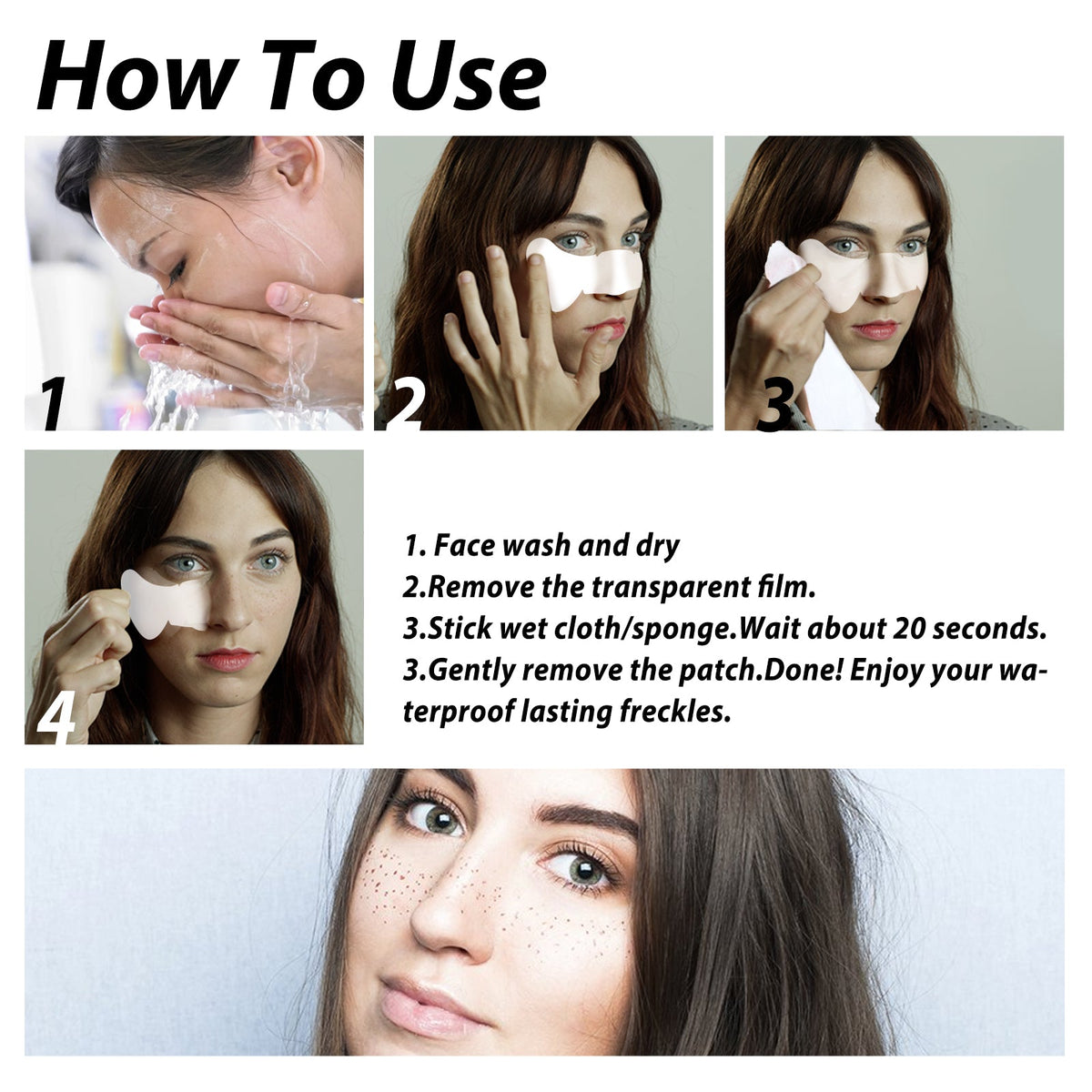 Freckles Tattoo Sticker, Sweat-Proof Long-Lasting Makeup Party Euro-American Freckle Stick Fashion Personality Freckle Waterproof