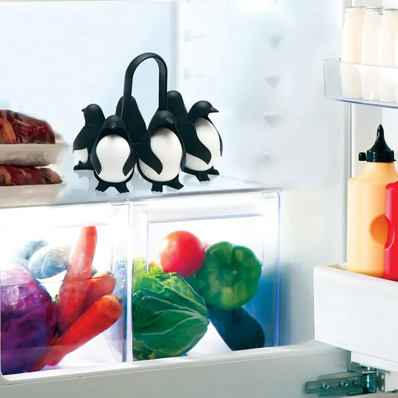 Penguin - Shaped Egg Cooker   Multifunctional Egg Cooker & Fridge Storage Holder