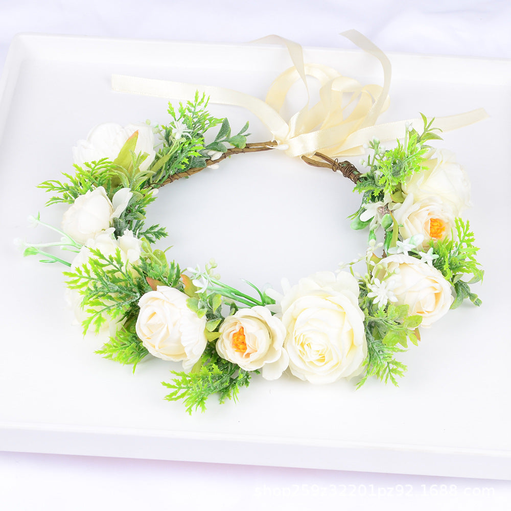 Hawaiian Wreath Bridal Fairy Simulation Starry Sky Flower Headwear Children's Photography Hair Accessories Hair Hoops
