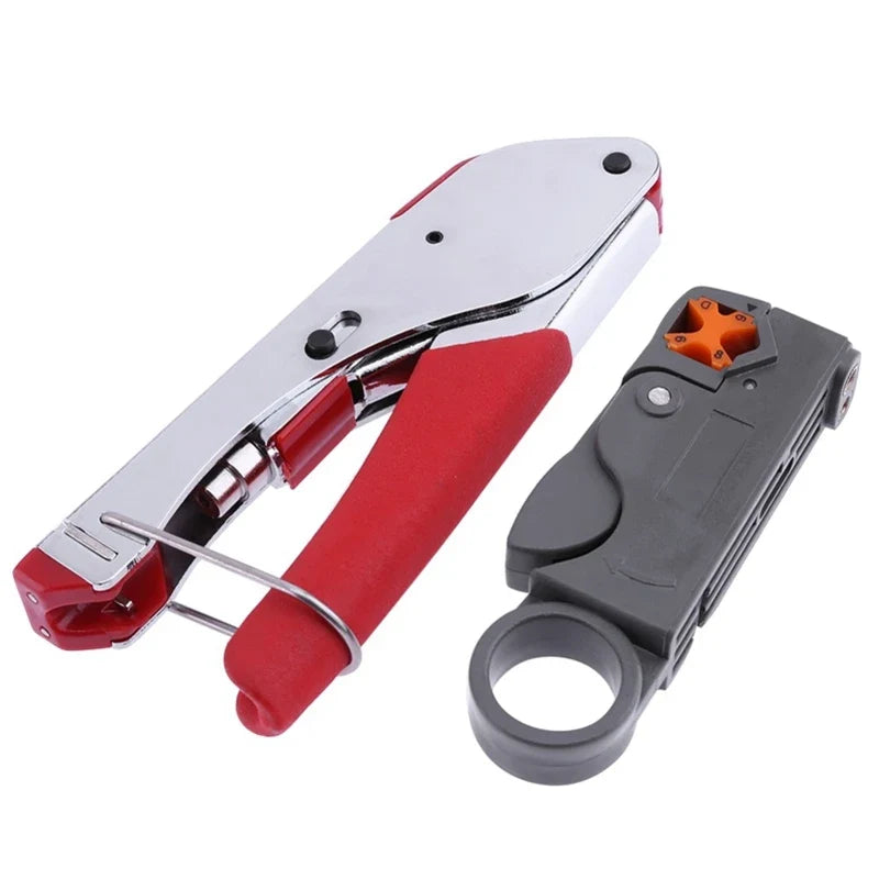 Multi Compression Coaxial Cable Crimping Tool F Rg6 Rg58 Rg59 Connectors Coax Crimper Coaxial Cable Stripper - V.I.P Digital Presence