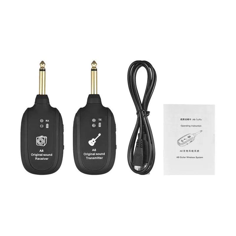 UHF Guitar Wireless System Transmitter Receiver Built-in Rechargeable Built- in Rechargeable wireless guitar transmitter - V.I.P Digital Presence