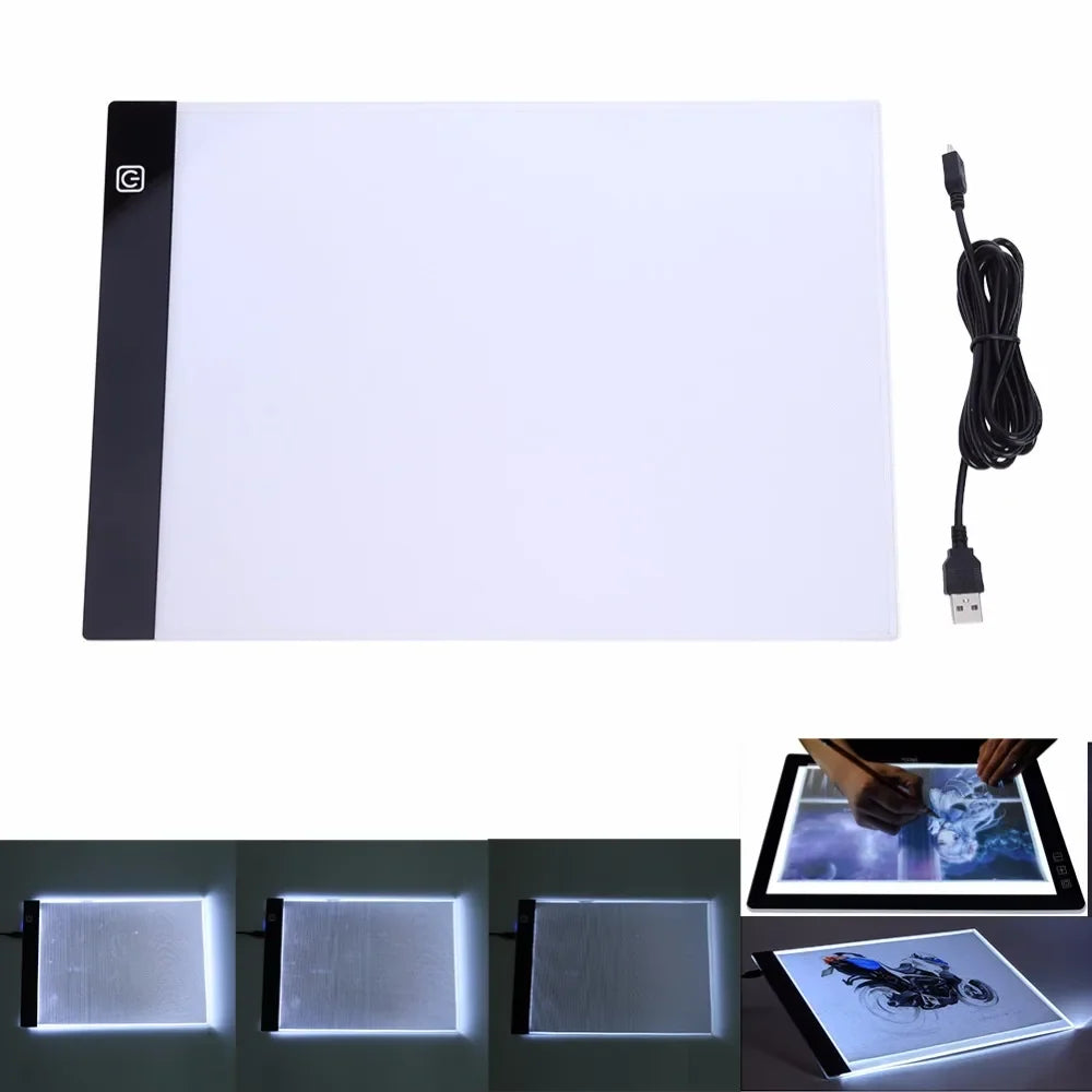 LED Graphic Tablet Writing Painting Light Box Tracing Board Copy Pads Digital Drawing Tablet Artcraft A4 Copy Table LED Board
