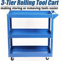 3-Tier Rolling Tool Cart with Wheels, Steel Utility Storage Cart