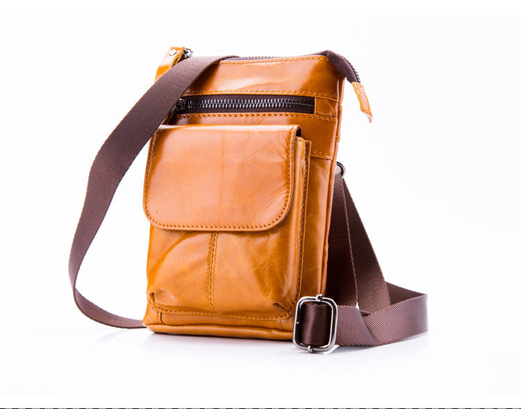Men's Leather Pocket Multifunctional Small Bag Outdoor Sports One-shoulder