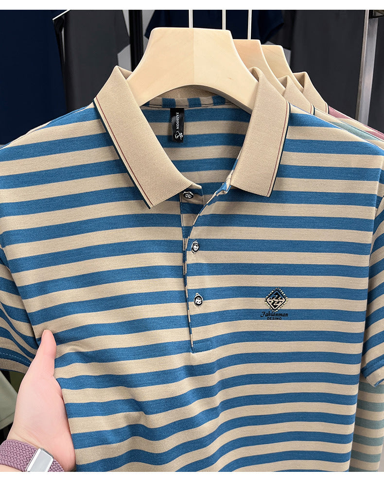 Striped Casual Men's Short Sleeve