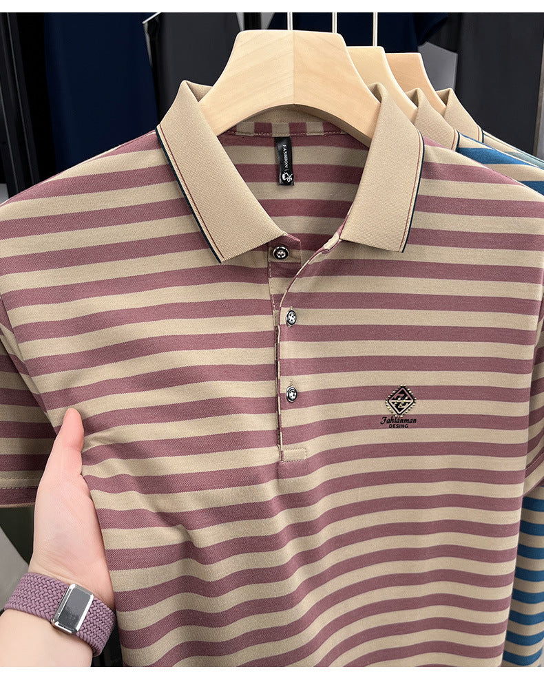 Striped Casual Men's Short Sleeve