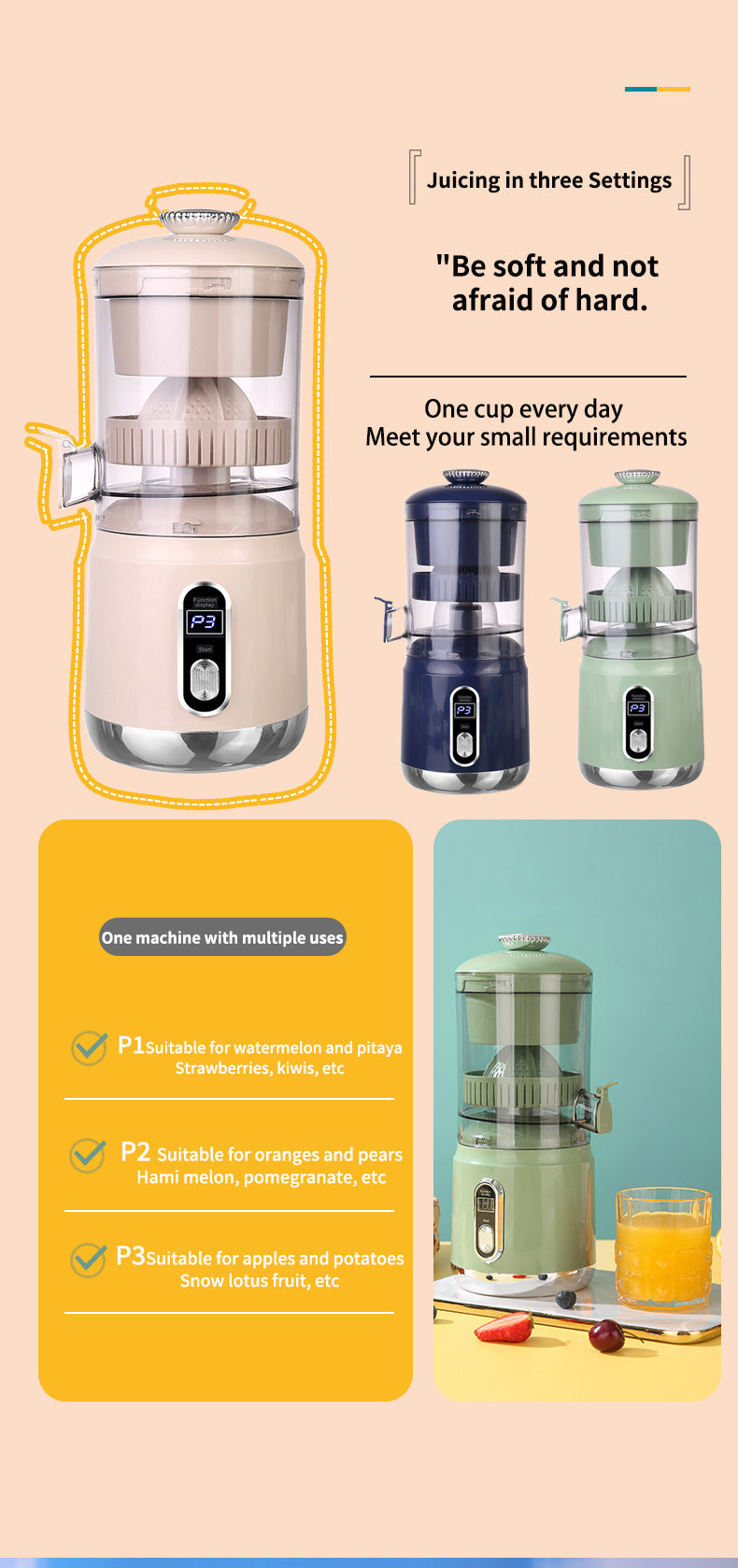 Slag Juice Separation Portable Multifunctional Electric Juicer