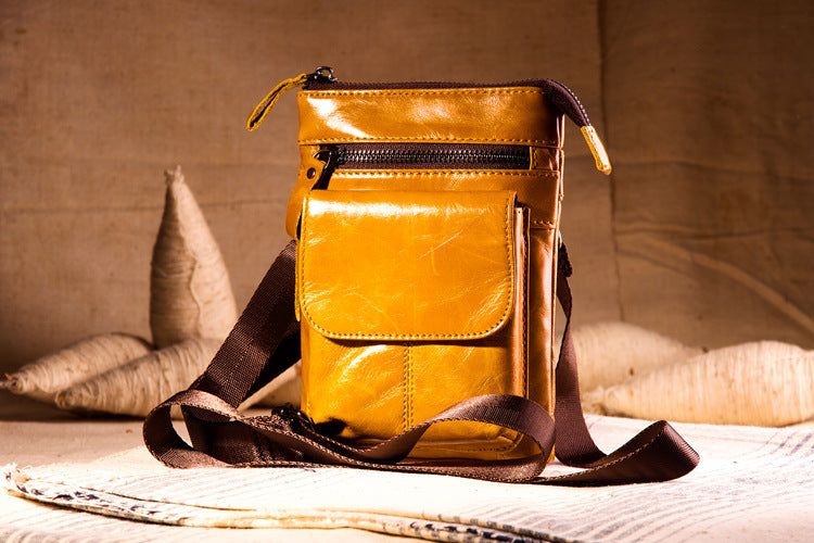 Men's Leather Pocket Multifunctional Small Bag Outdoor Sports One-shoulder