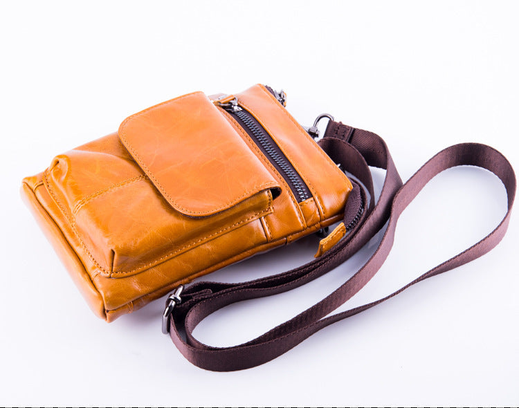 Men's Leather Pocket Multifunctional Small Bag Outdoor Sports One-shoulder
