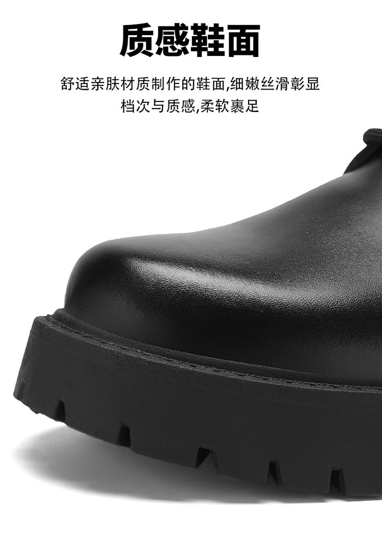 Mens Business Waterproof Black Leather Shoes