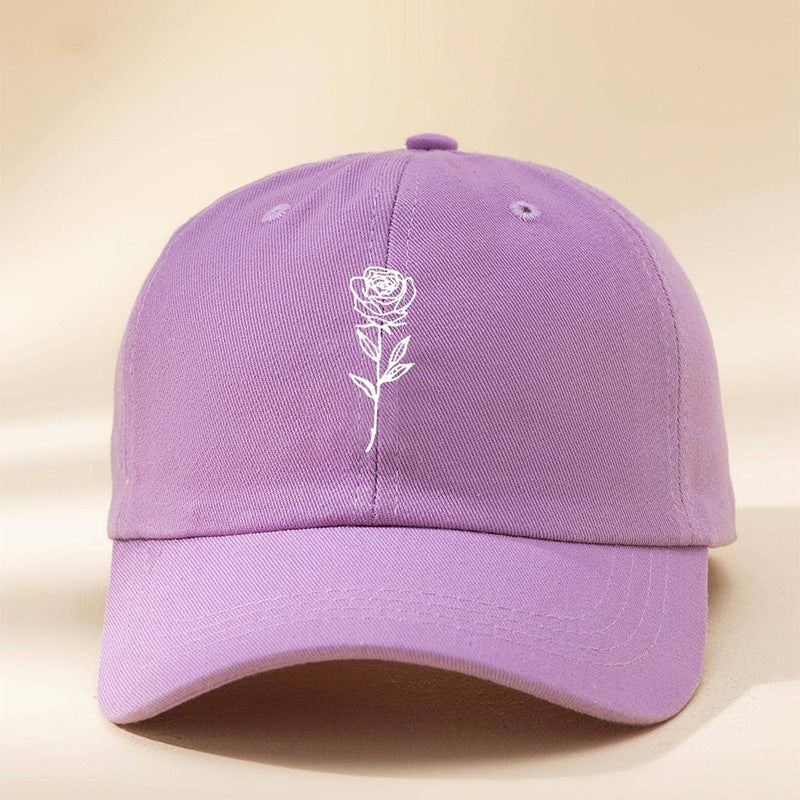 Men's And Women's Casual Simple Rose Washed Baseball Cap