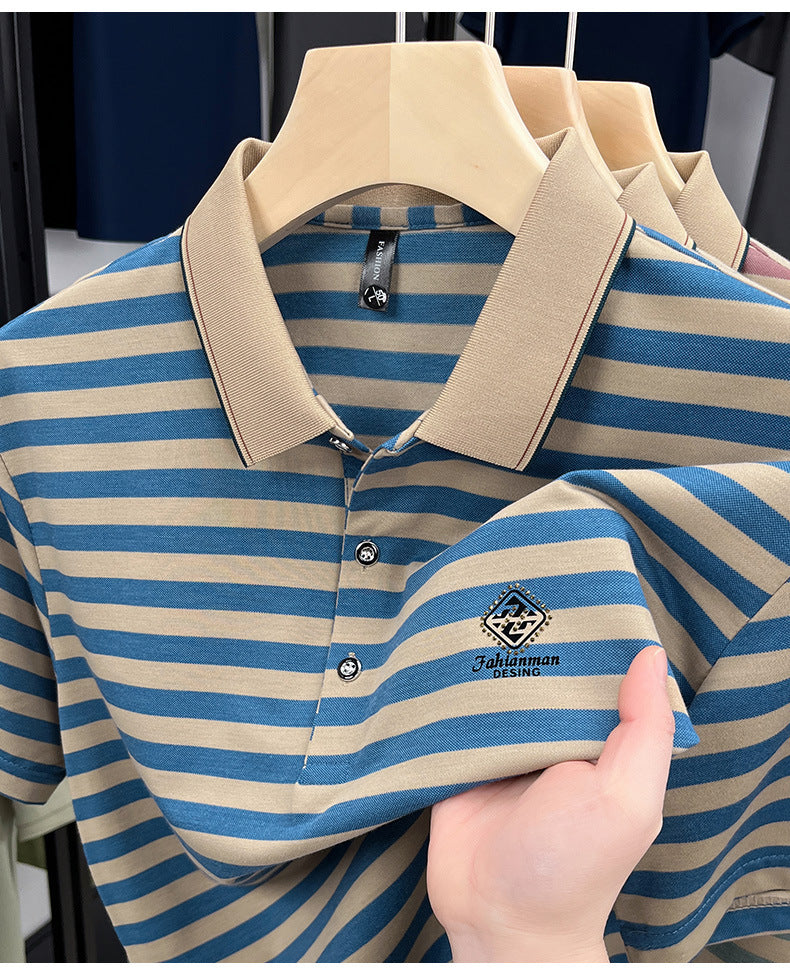 Striped Casual Men's Short Sleeve