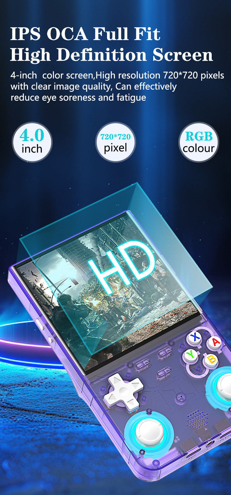 Handheld Game Machine 4-inch HD Screen Retro Arcade