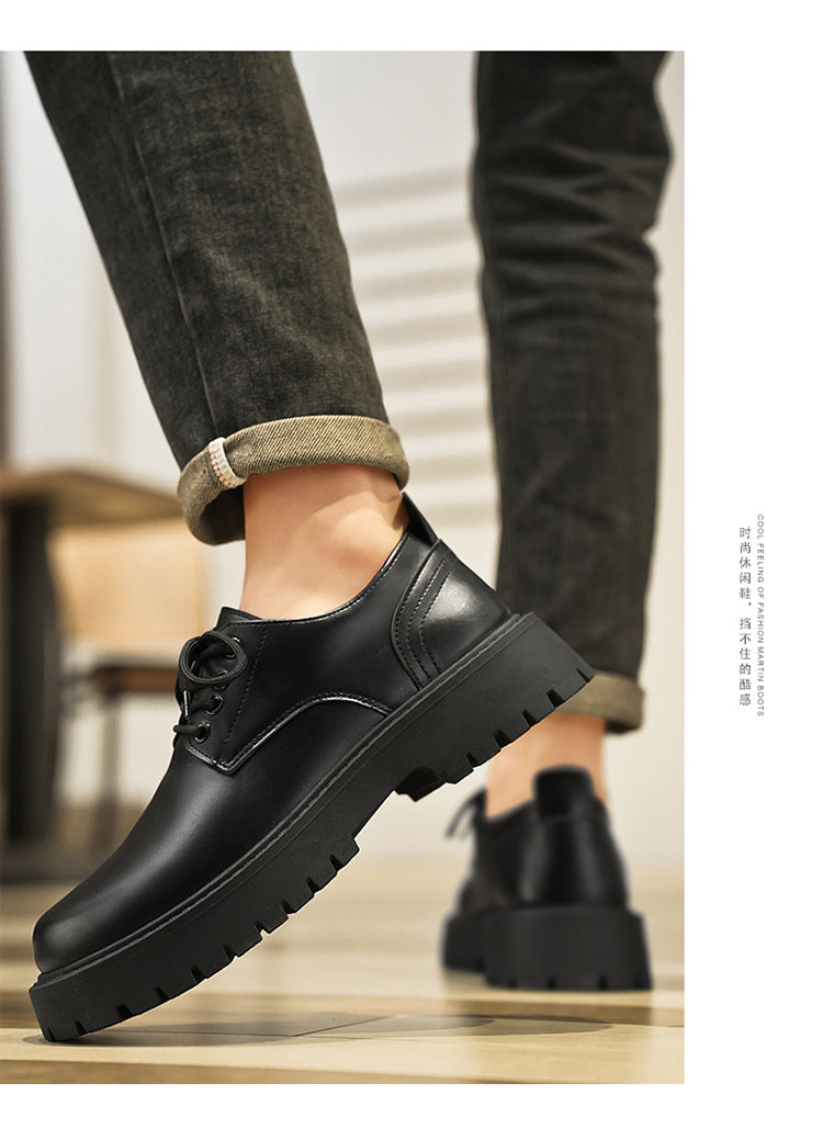 Mens Business Waterproof Black Leather Shoes