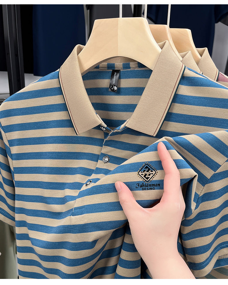 Striped Casual Men's Short Sleeve