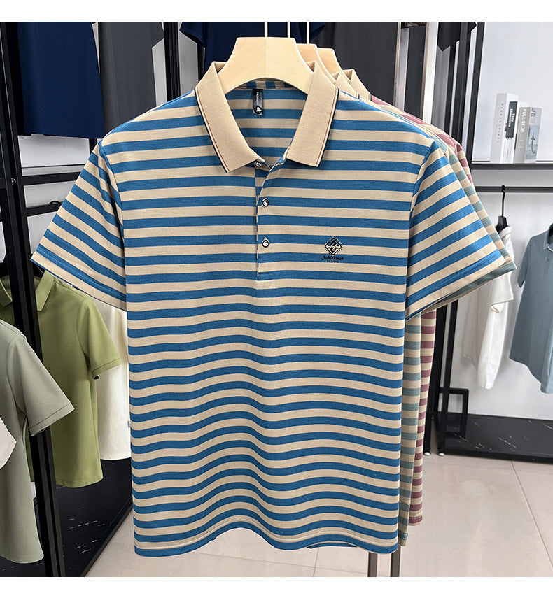 Striped Casual Men's Short Sleeve