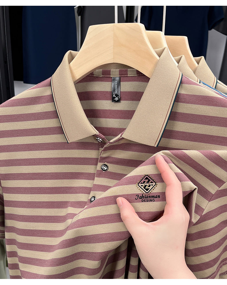 Striped Casual Men's Short Sleeve