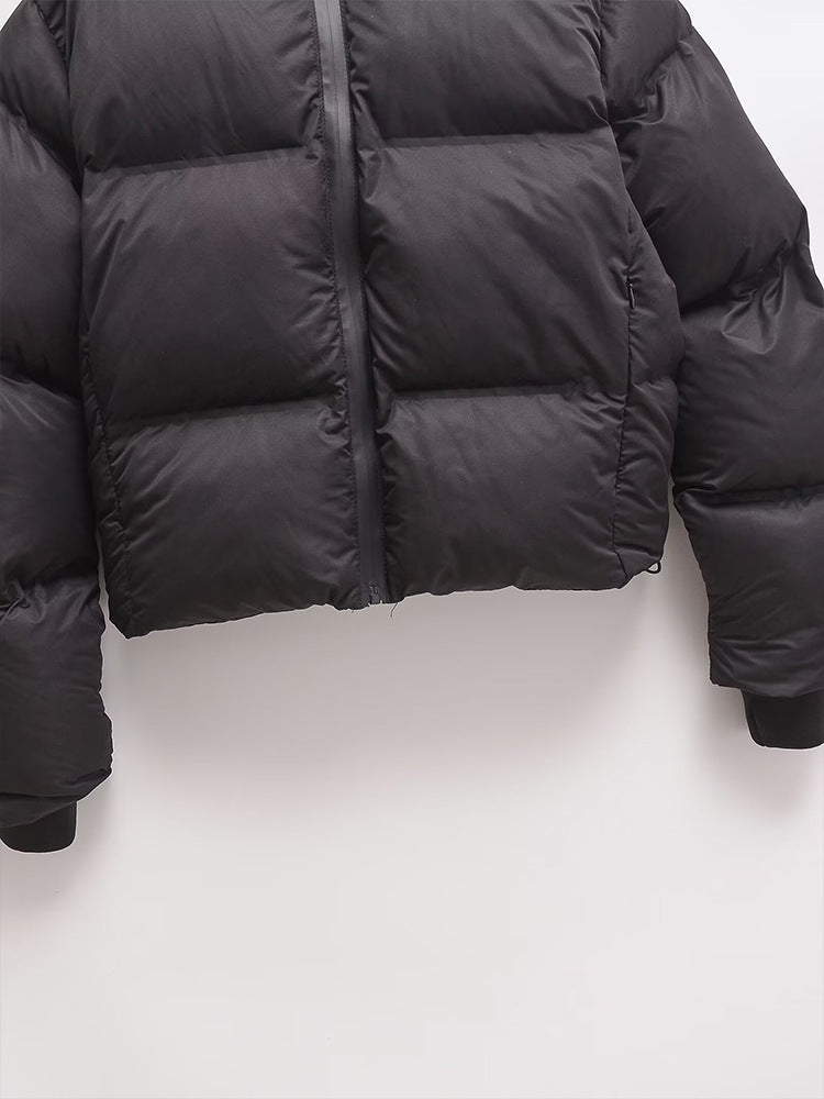 Simple Hooded Long Sleeve Zipper Pocket Protective Jacket Coat For Women