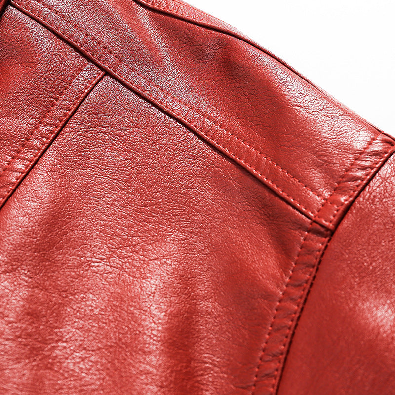 Leather Jacket Men And Women Special-interest Fashion Brand Sweet Cool Hot Girl Cropped Leather Coat