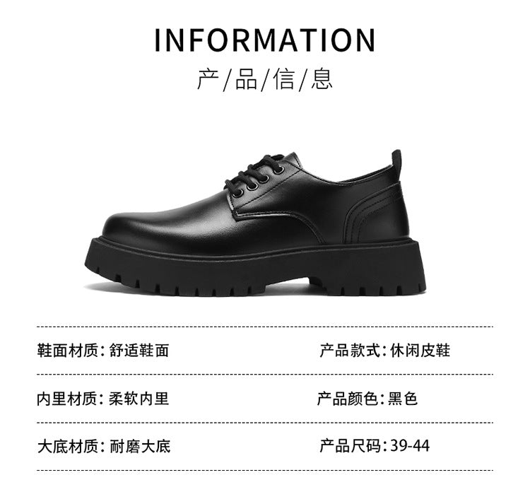 Mens Business Waterproof Black Leather Shoes